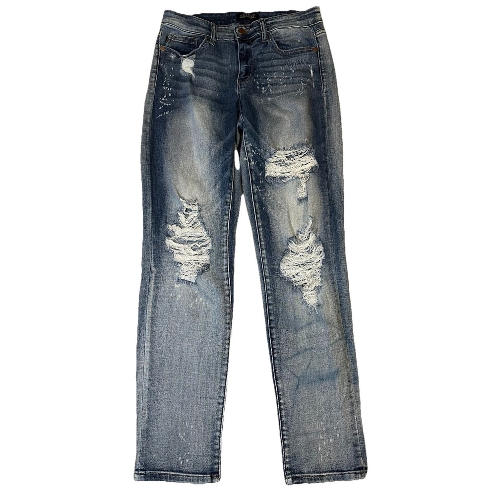 Judy Blue Women's Bleach Distressed Boyfriend Jeans Size 7/28 - Picture 4 of 8